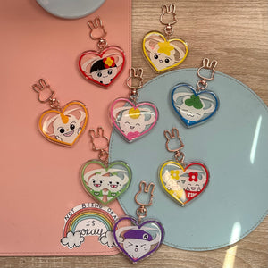 Ateez Teezmon Heart Keychains