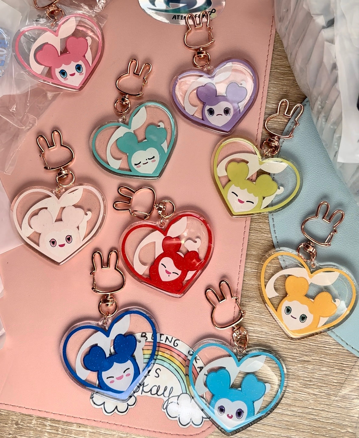 Twice Lovely Heart Keychains